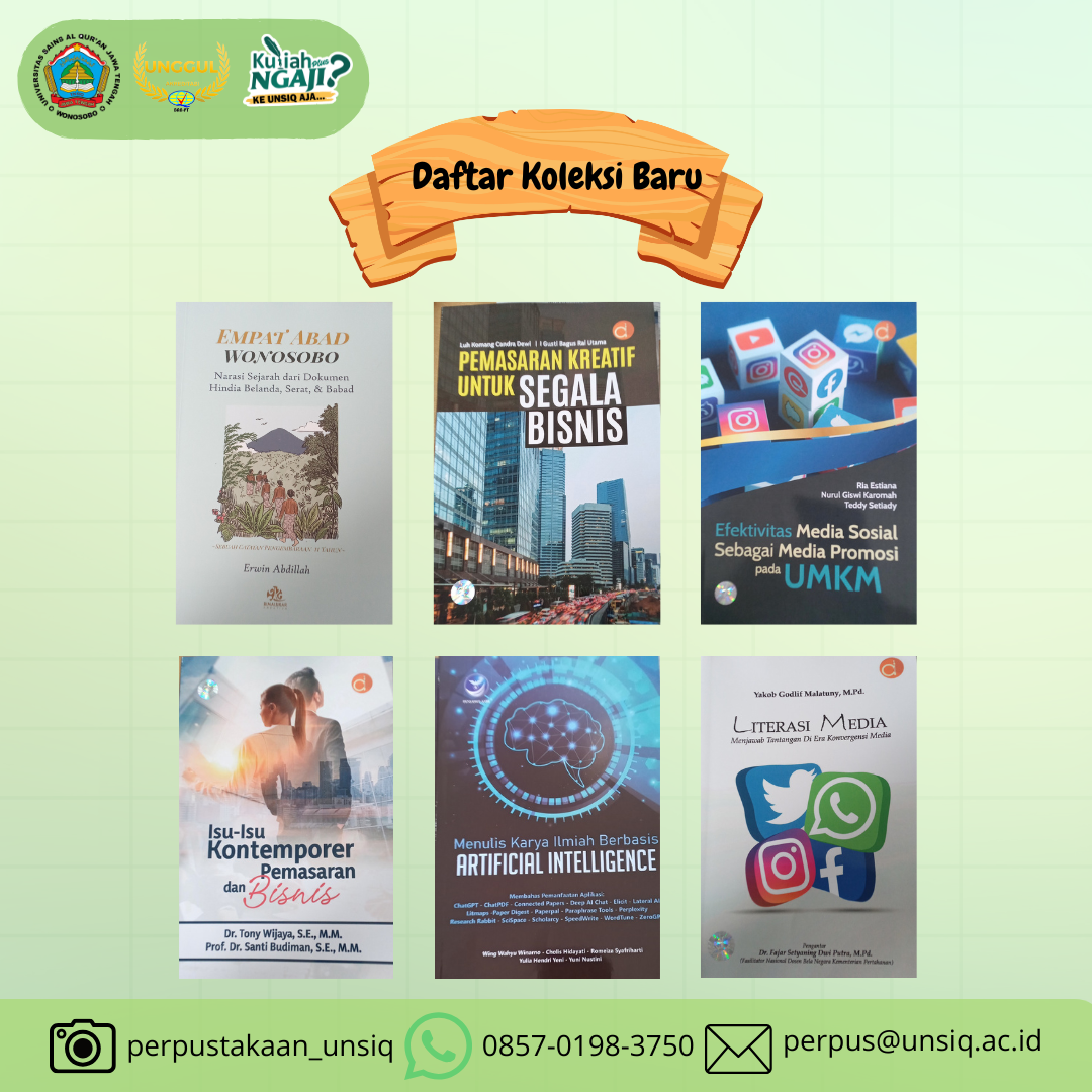 Daftar Buku Baru Perpustakaan UNSIQ: Menambah Wawasan dan Inspirasi